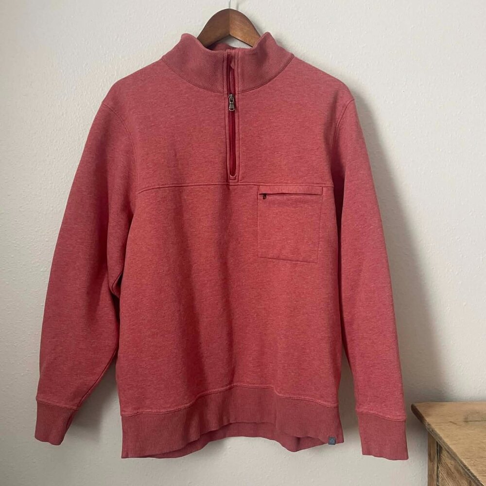 Tasc Mens Quarter Zip Hoodie Washed Red Size Large